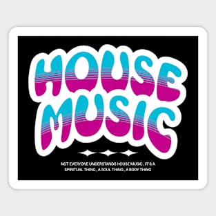 HOUSE MUSIC  - Bubble Outline Two Tone (white/pink/blue) Magnet